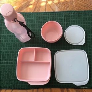 Pink Tupperware lunch kit